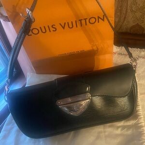 Vintage Louis Vuitton Black Leather Handbag